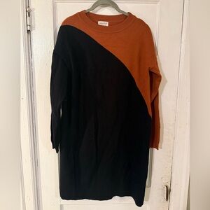 ModCloth sugarhill  Black and Orange Sweater Dress